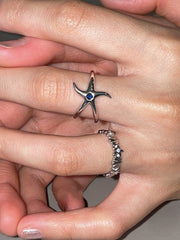 Ocean Kiss 925 Silver Starfish Rings