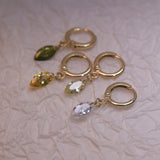 Olive Green Zircon Earrings