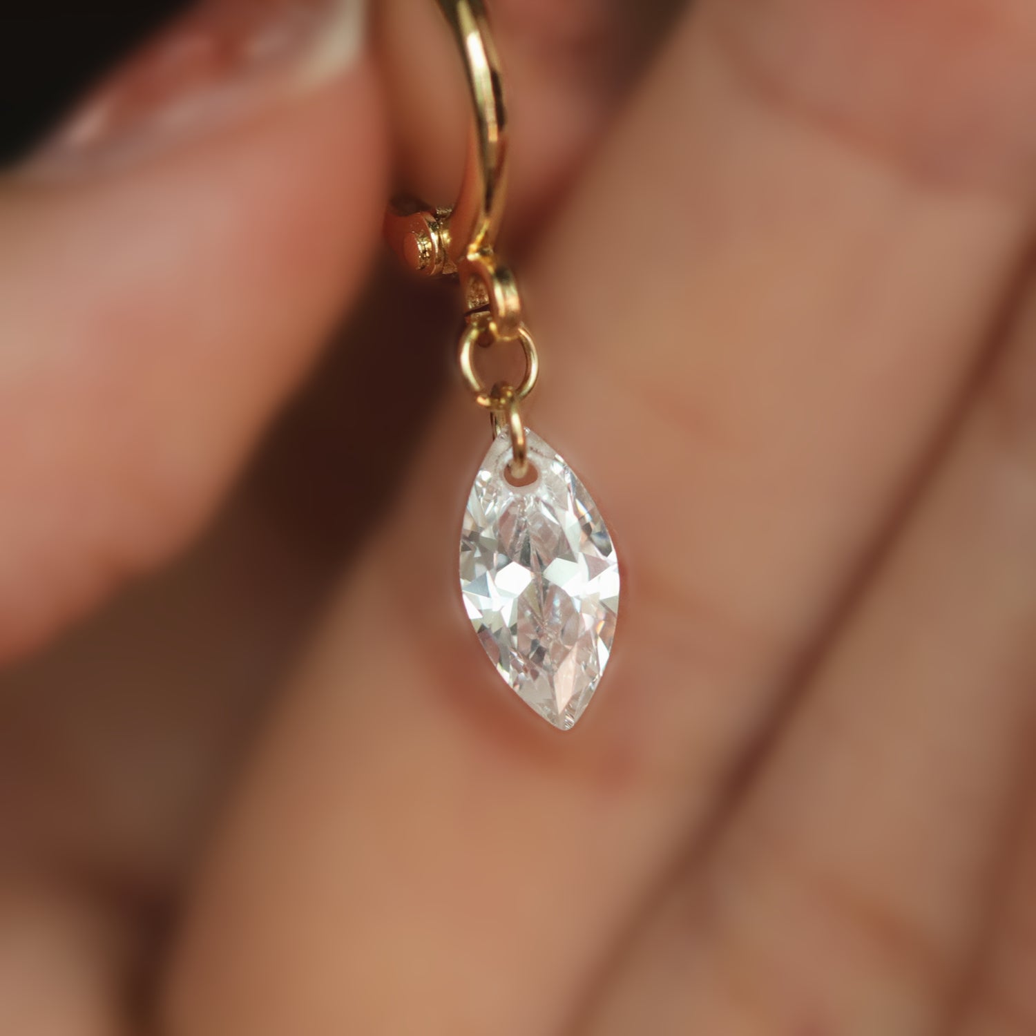 Olive Green Zircon Earrings