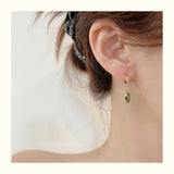 Olive Green Zircon Earrings