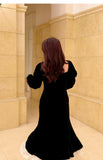 Plus Size Vintage French Velvet Mermaid Dress for Women - High-End Slimming Fit Design