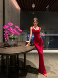 Red Bow Backless Maxi Dress – Christmas & Birthday Party Showstopper