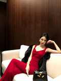 Red Bow Backless Maxi Dress – Christmas & Birthday Party Showstopper