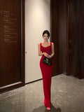 Red Bow Backless Maxi Dress – Christmas & Birthday Party Showstopper