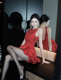 Red Petal Mini Dress – Petite-Friendly Birthday Party Outfit