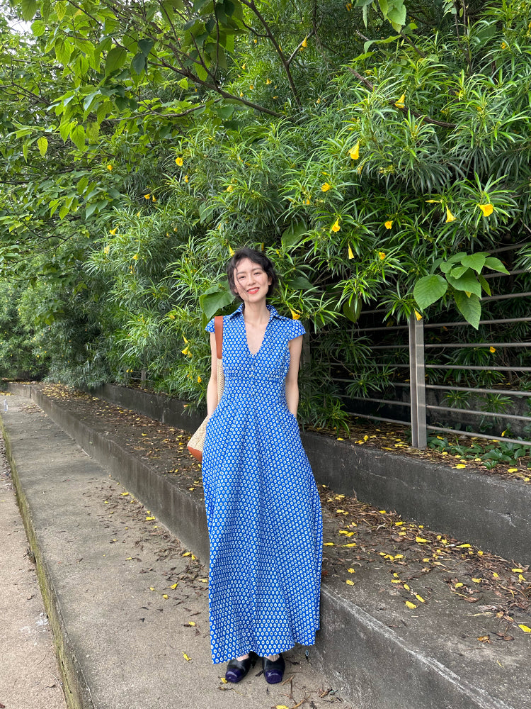Retro V-neck Floral Dress