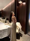 Rhinestone-Embellished Slip Dress – Sexy Party Night Maxi Dress