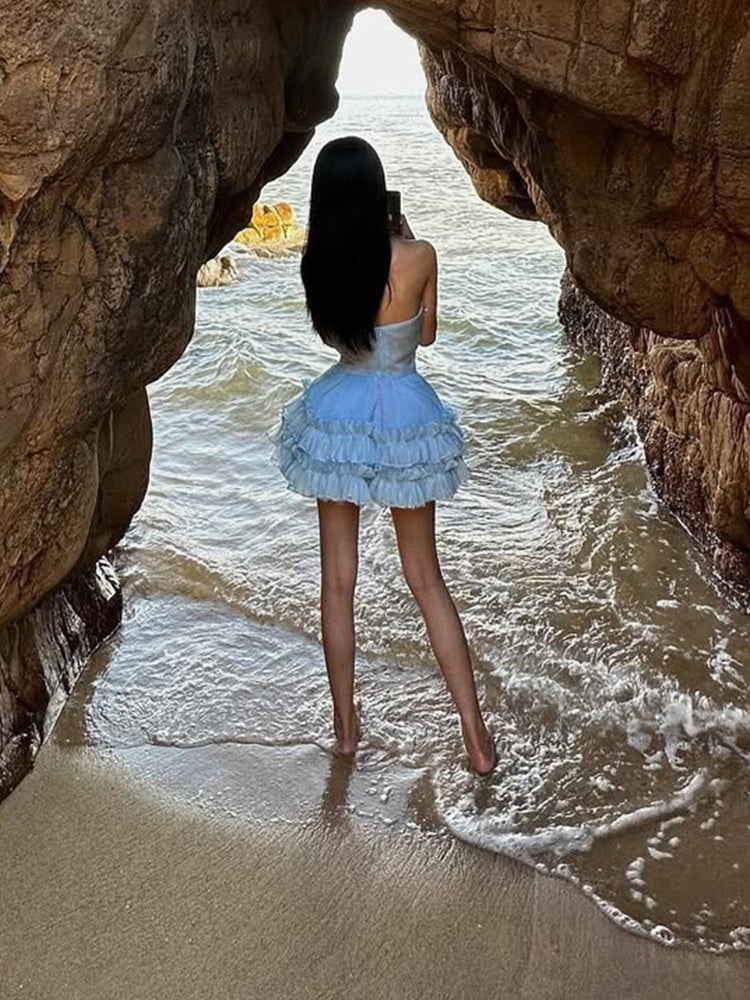 Romantic Off-Shoulder Princess Dress – Fairycore Vacation Gown