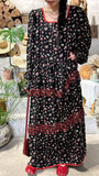 Romantic Soirée Floral Long Sleeve Dress – Soft Cotton Vintage Style Maxi Gown Flowy Floral Dress