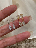 S925 Sterling Silver Marquise Cut Zircon Stud Earrings