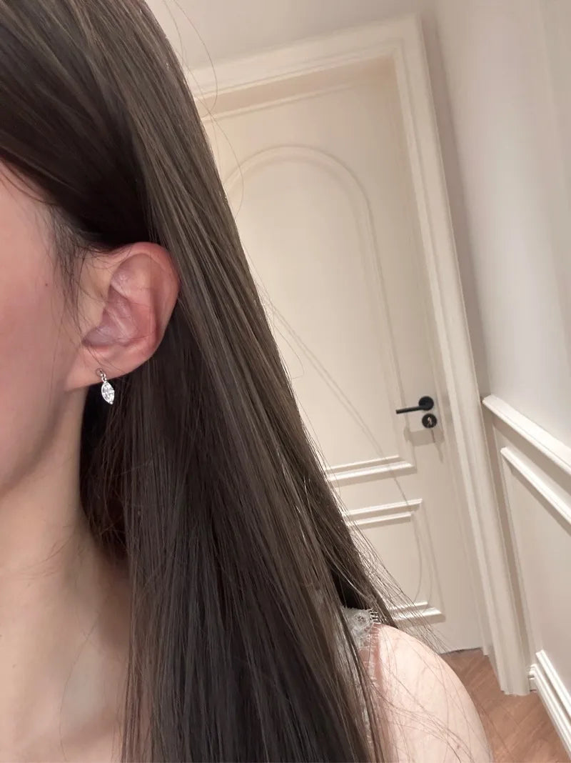 S925 Sterling Silver Marquise Cut Zircon Stud Earrings