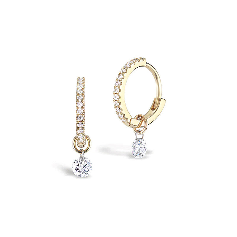 S925 Sterling Silver Hoop Earrings with 5A Zircon