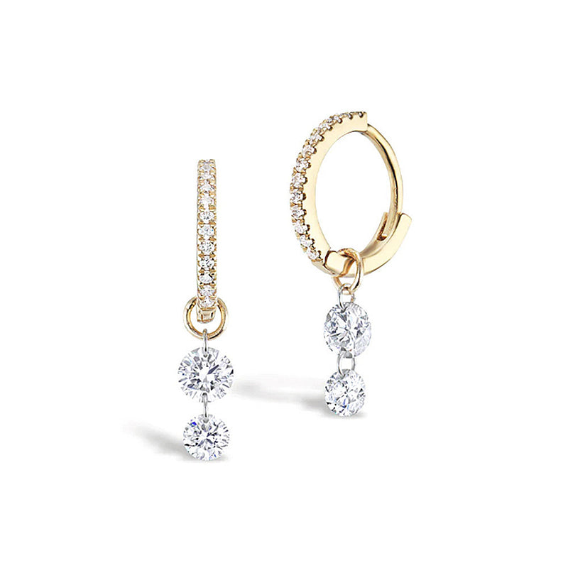 S925 Sterling Silver Hoop Earrings with 5A Zircon