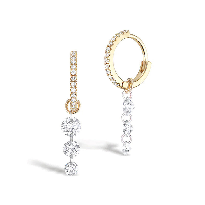 S925 Sterling Silver Hoop Earrings with 5A Zircon