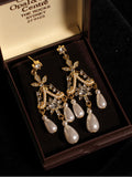 vintage pearl drop earrings