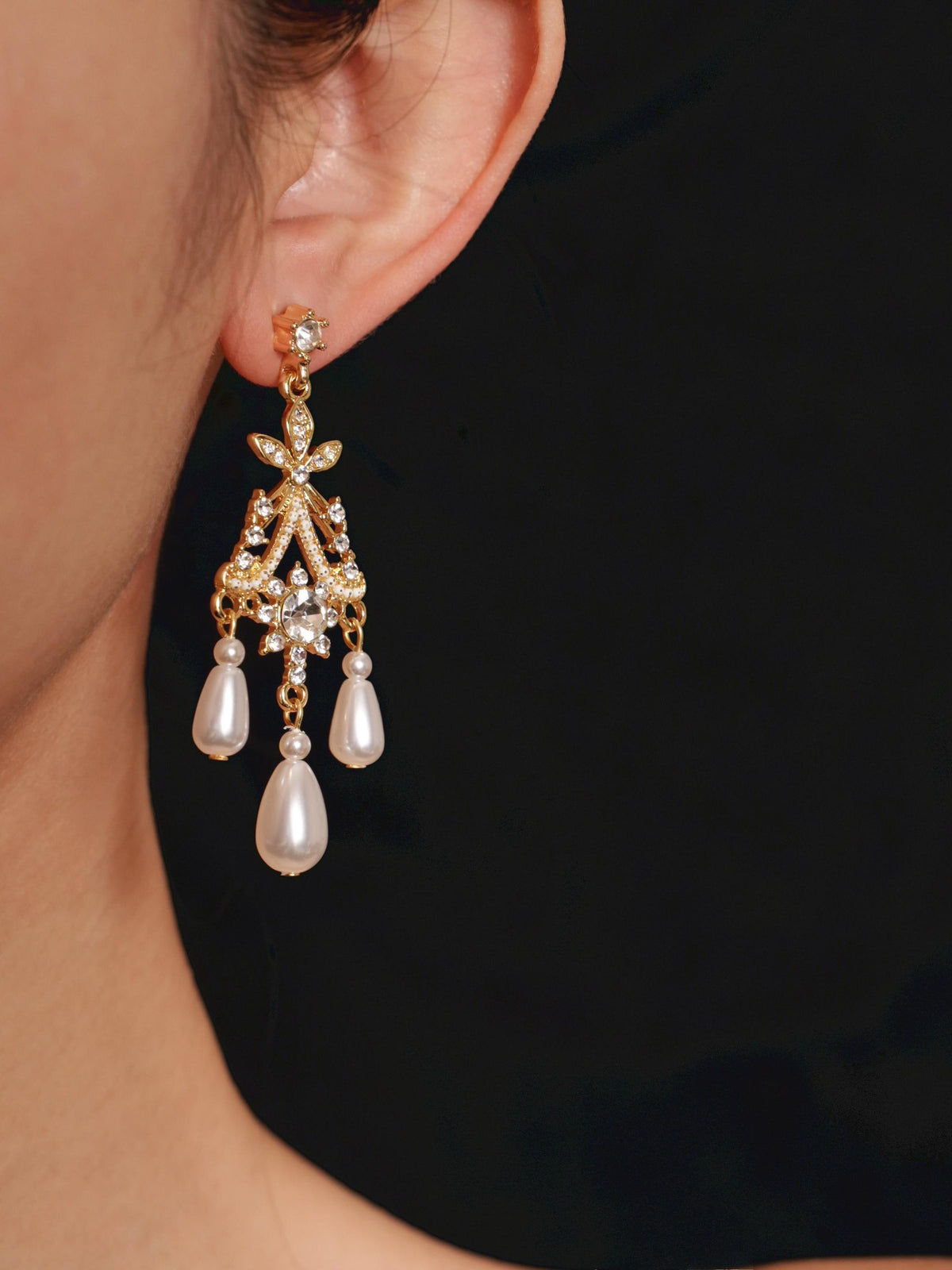 vintage pearl drop earrings