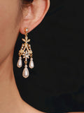 vintage pearl drop earrings