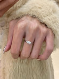 Solid S925 Sterling Silver Marquise Cut Zircon Ring