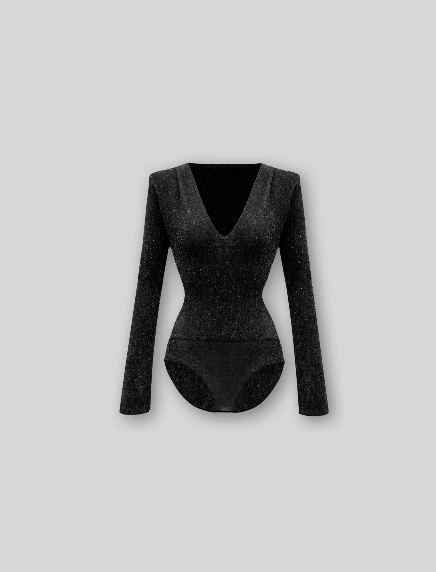 Spring Fantasy - Spicy V-Neck Bodysuit with Shoulder Pads