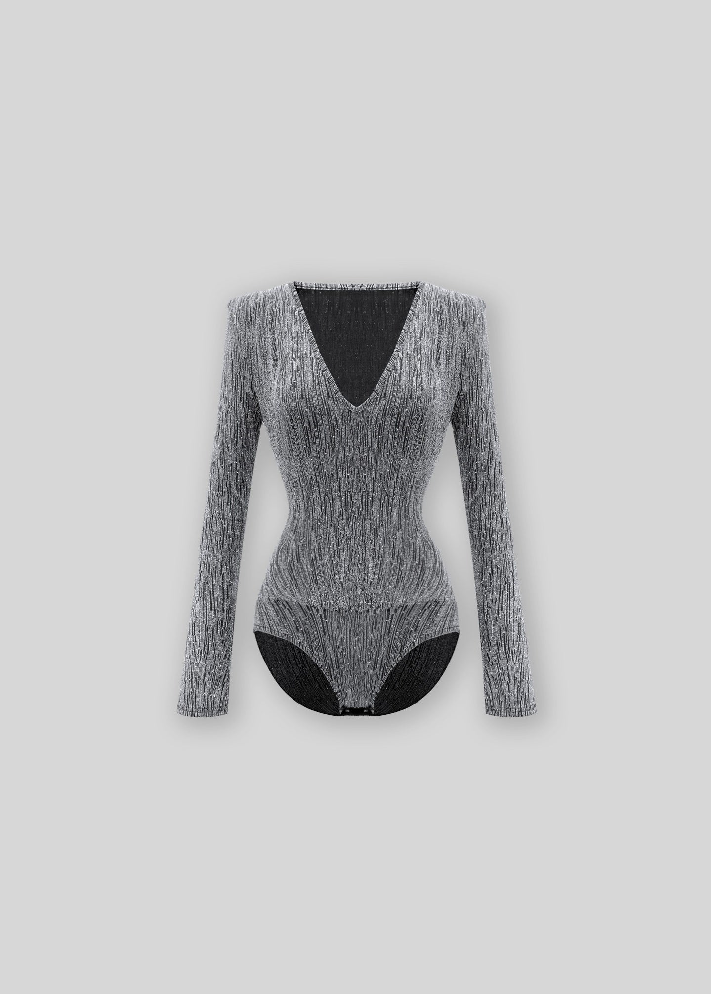Spring Fantasy - Spicy V-Neck Bodysuit with Shoulder Pads
