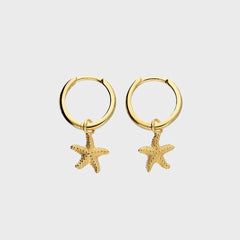 Starfish 925 Silver Huggie Hoop Earrings