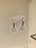 Sterling Silver Heart Clover Earring