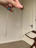 Sterling Silver Heart Clover Necklace