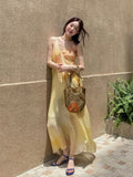 Yellow Maxi Strappy Dress