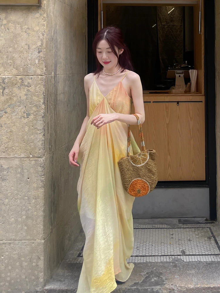 Yellow Maxi Strappy Dress