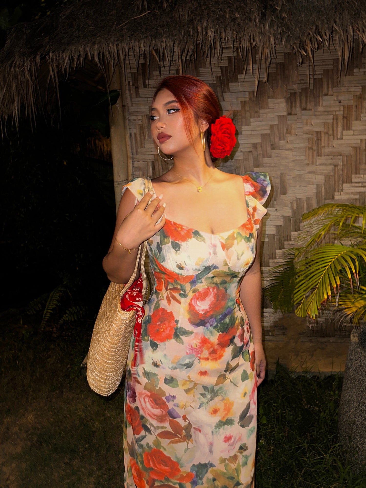 Retro Floral Maxi Dress