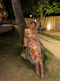 Retro Floral Maxi Dress