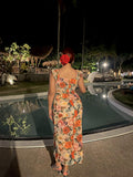 Retro Floral Maxi Dress