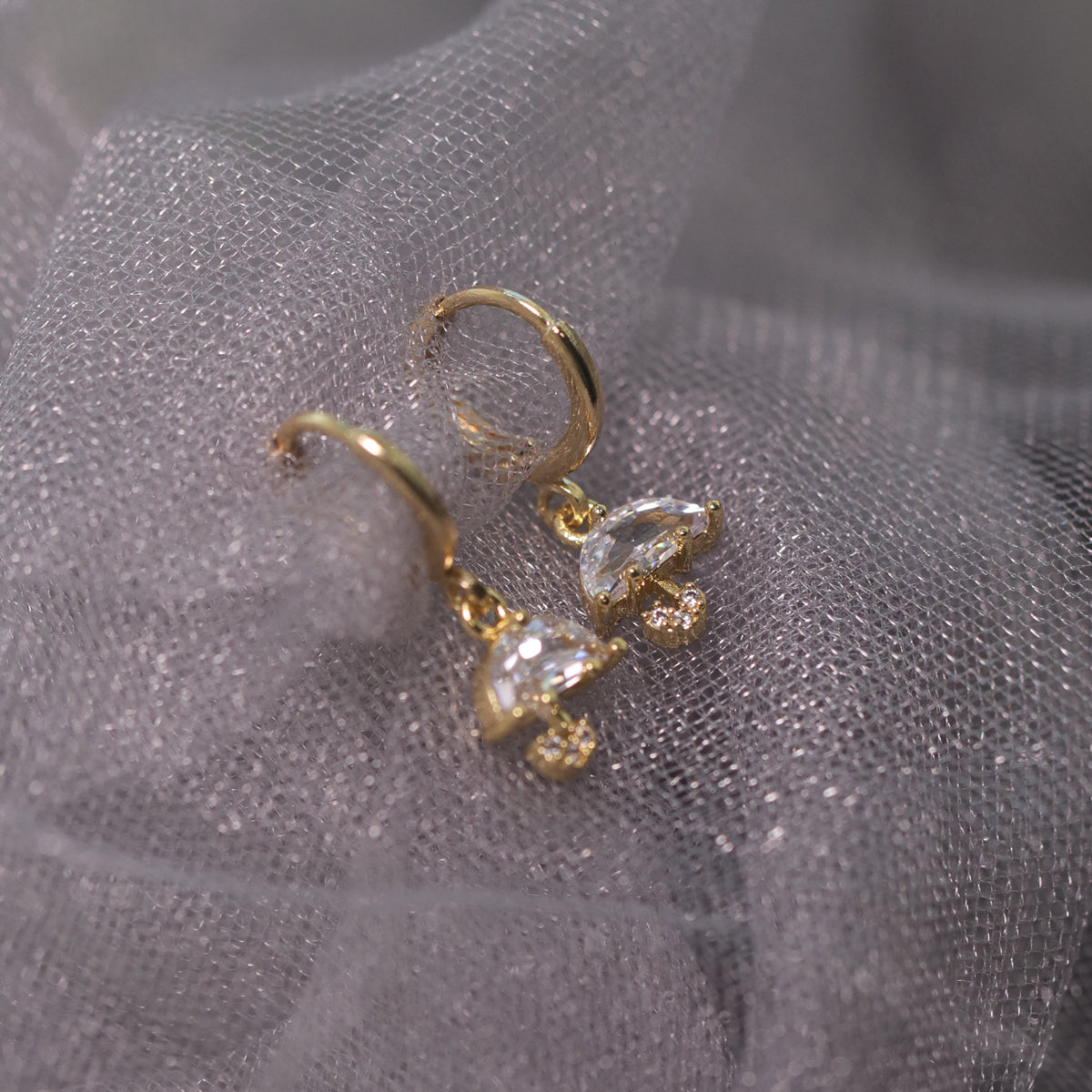 Umbrella Zircon Ear Earrings