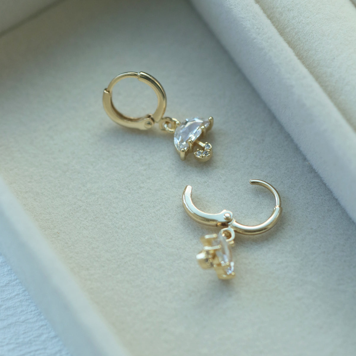 Umbrella Zircon Ear Earrings