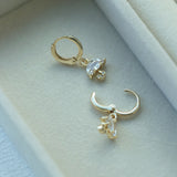 Umbrella Zircon Ear Earrings