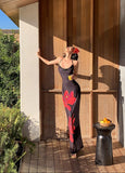 Vintage Black Print Dress – Classic & Sexy Summer Outfit