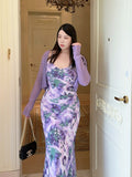 Vintage Floral Mermaid Dress Plus Size