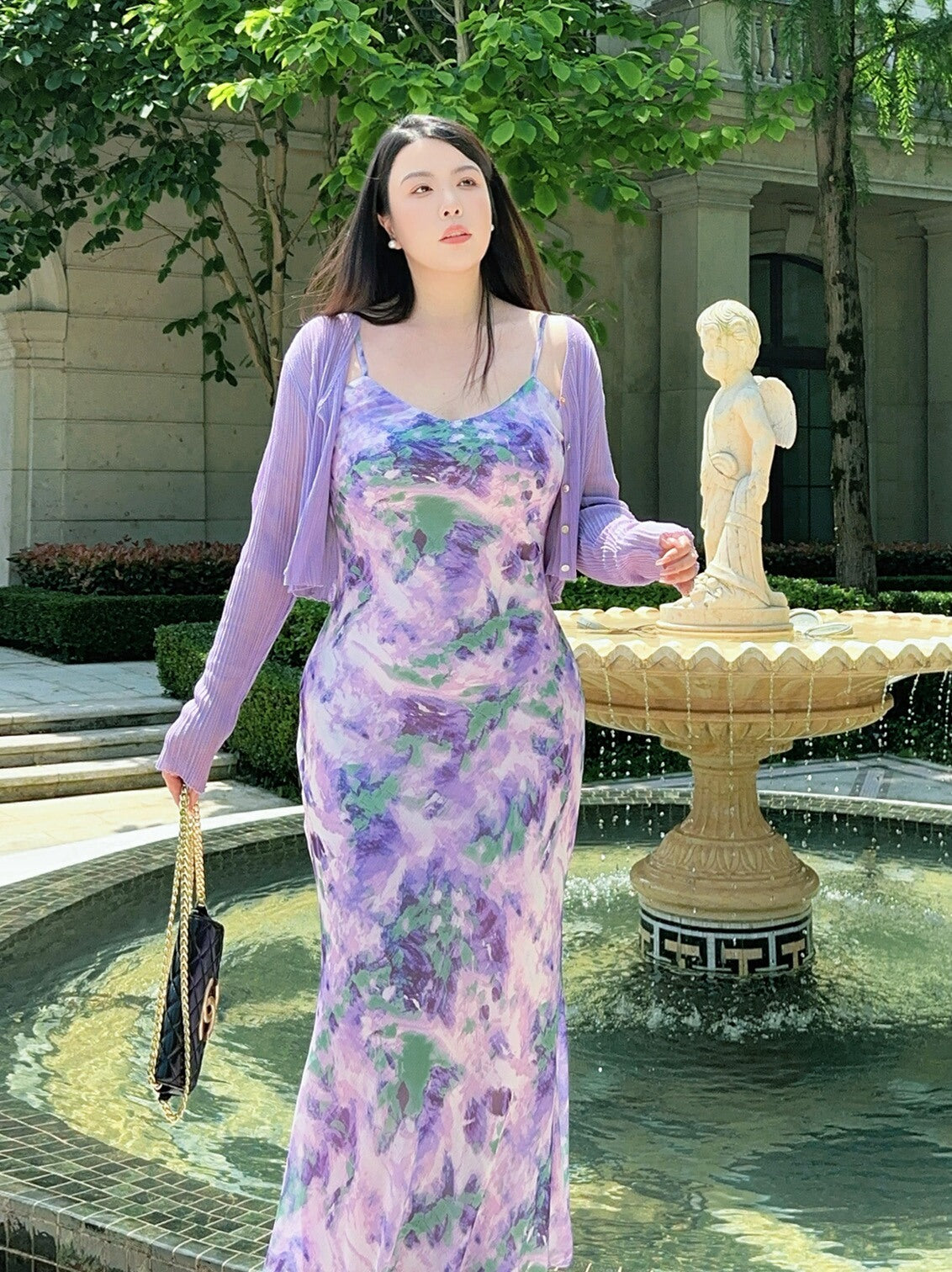 Vintage Floral Mermaid Dress Plus Size