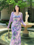 Vintage Floral Mermaid Dress Plus Size