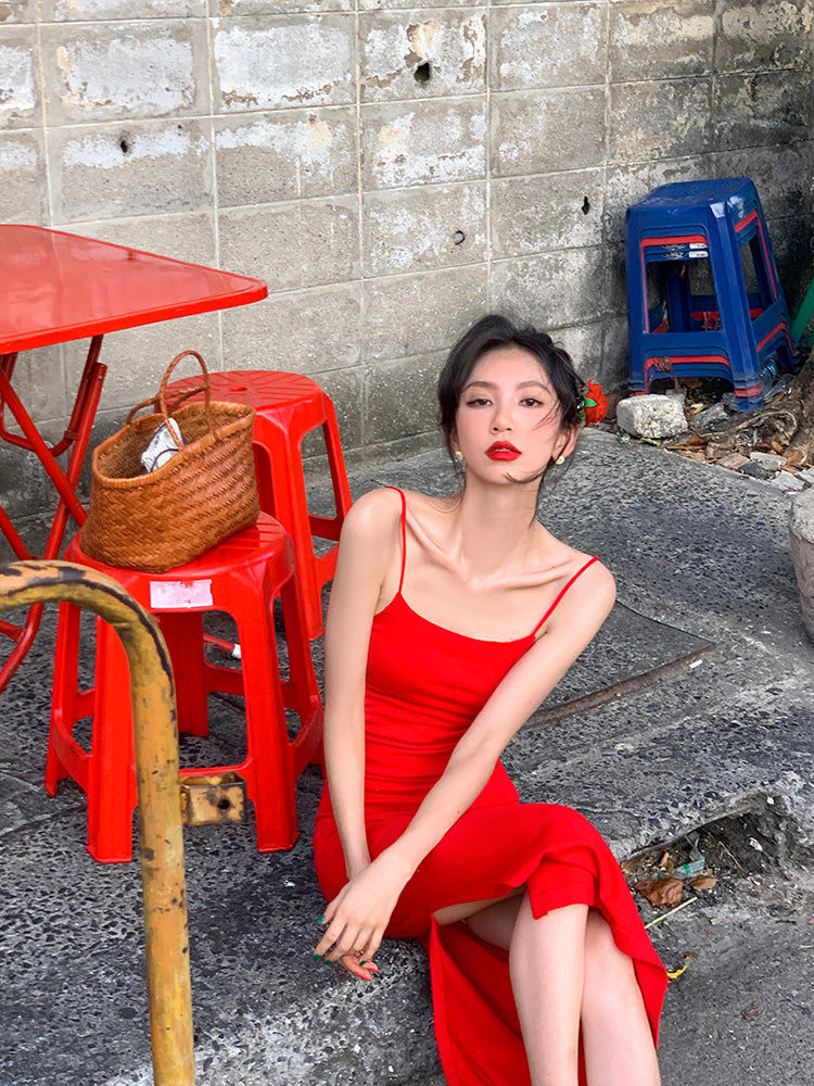 Red Knit Bodycon Dress