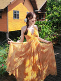 Vintage V-neck Strappy Resort Dress