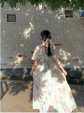 Vintage Short-sleeve Maxi Dress