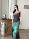 Western Gradient Slip Dress Plus-Size