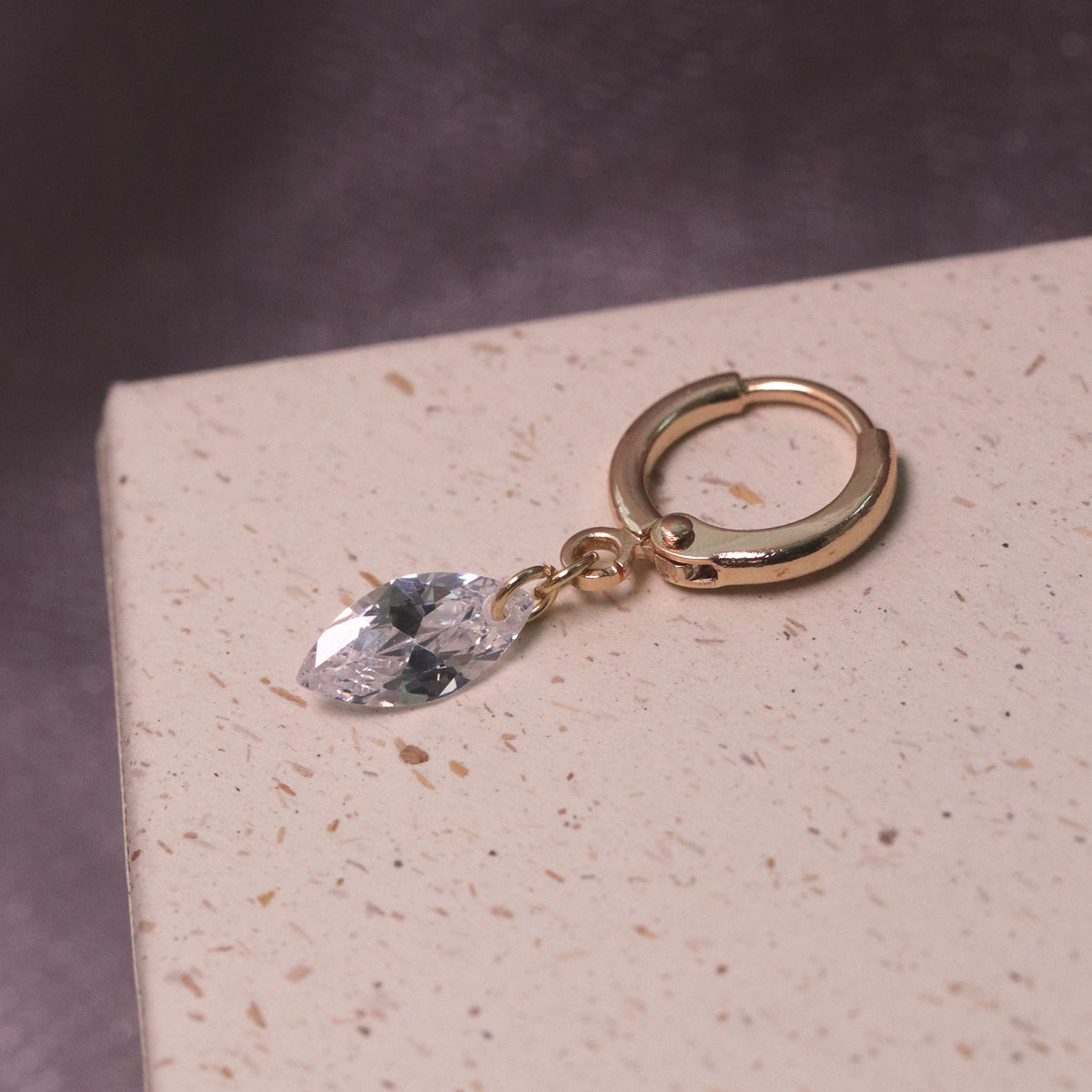 Wine Red & Champagne Zircon Earrings