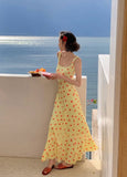 Yellow Floral Resort Maxi Dress