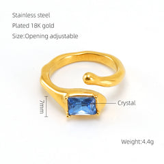 Overture Open Ring Square Blue