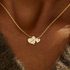Lover Double Heart 925 Silver Necklace