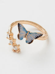 Fairy Butterffy Blue Charm Ring