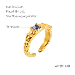Overture Open Ring Round Violet
